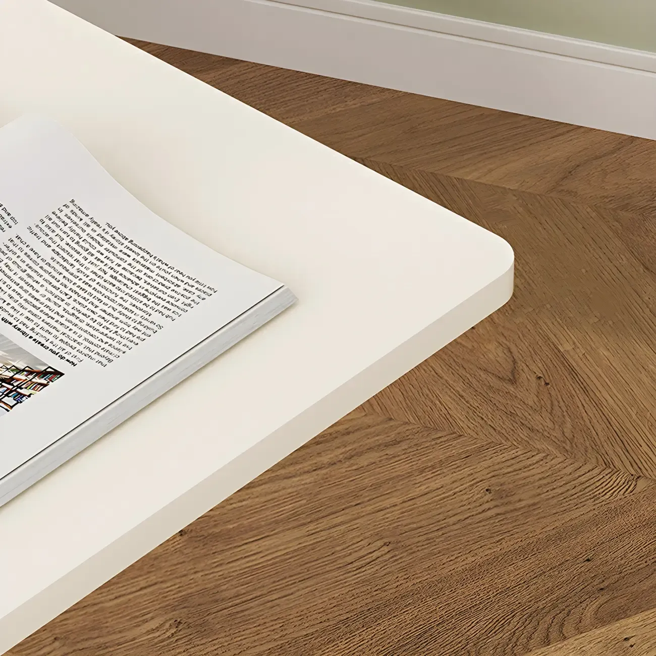 Classic White Wooden Small Adjustable Height Standing Desk Image - 10
