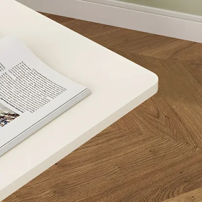 Classic White Wooden Small Adjustable Height Standing Desk Image - 10