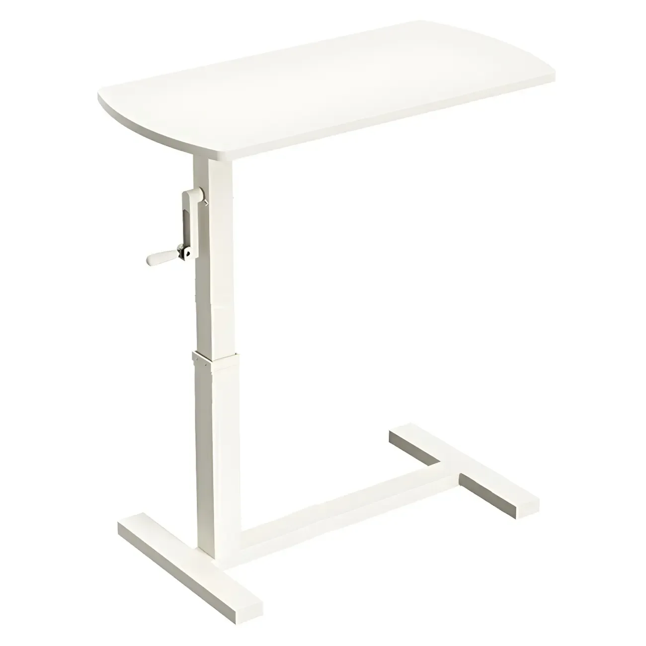 Classic White Wooden Small Adjustable Height Standing Desk Image - 13