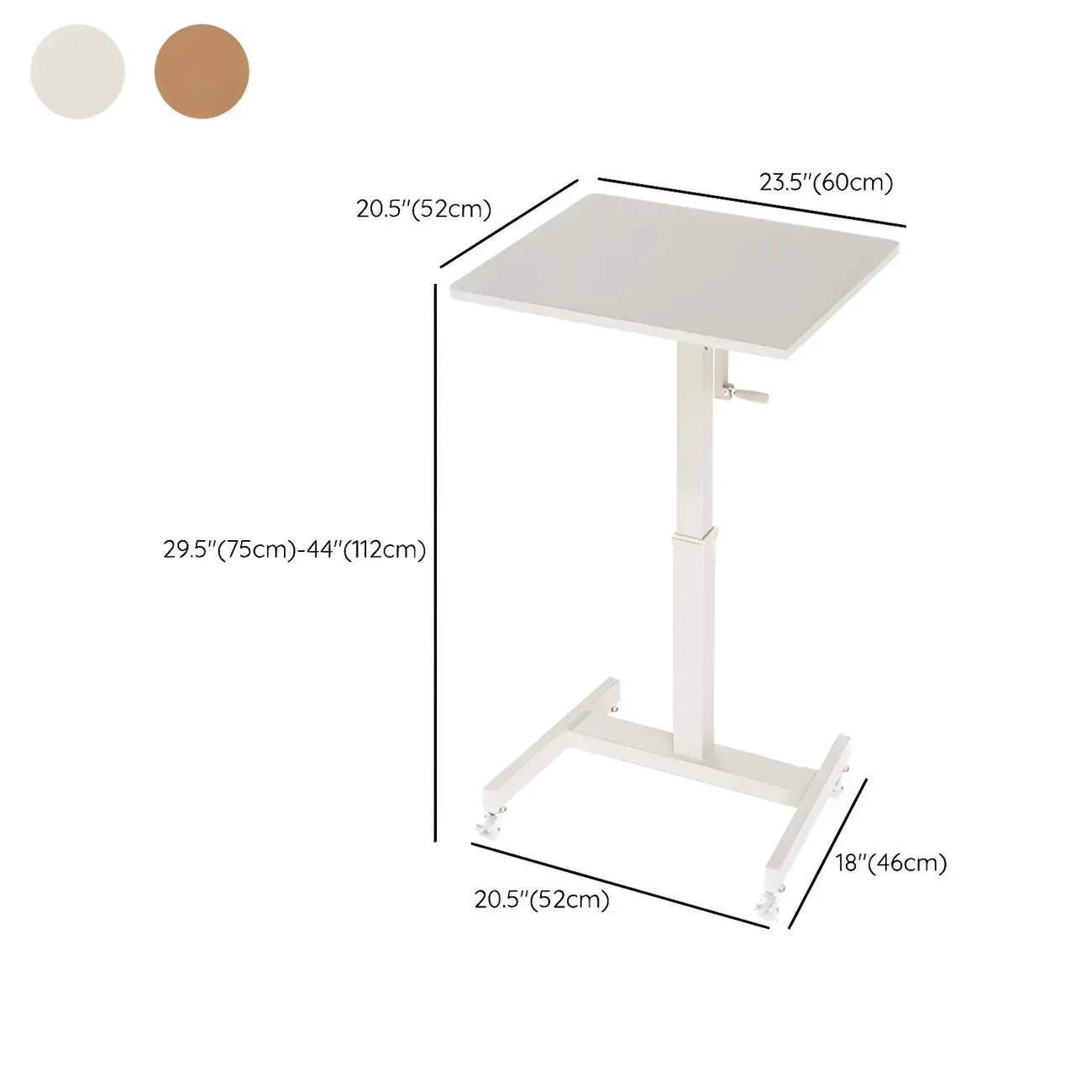 Classic White Wooden Small Adjustable Height Standing Desk Image - 15
