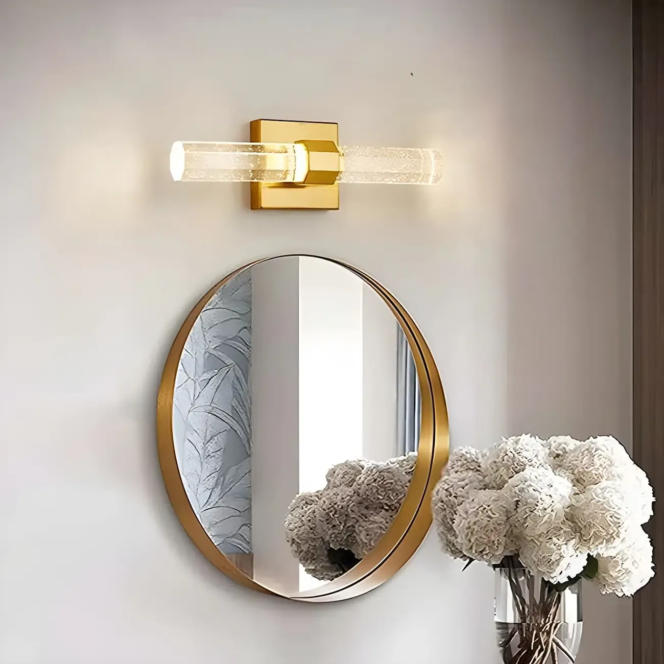 Stylish LED Vanity Light with Crystal Shade for Bathroom Image - 1