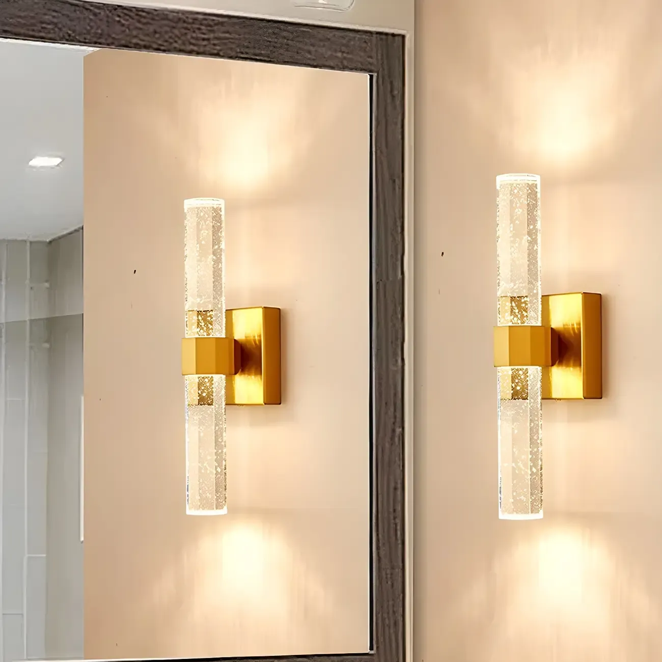 Stylish LED Vanity Light with Crystal Shade for Bathroom Image - 4