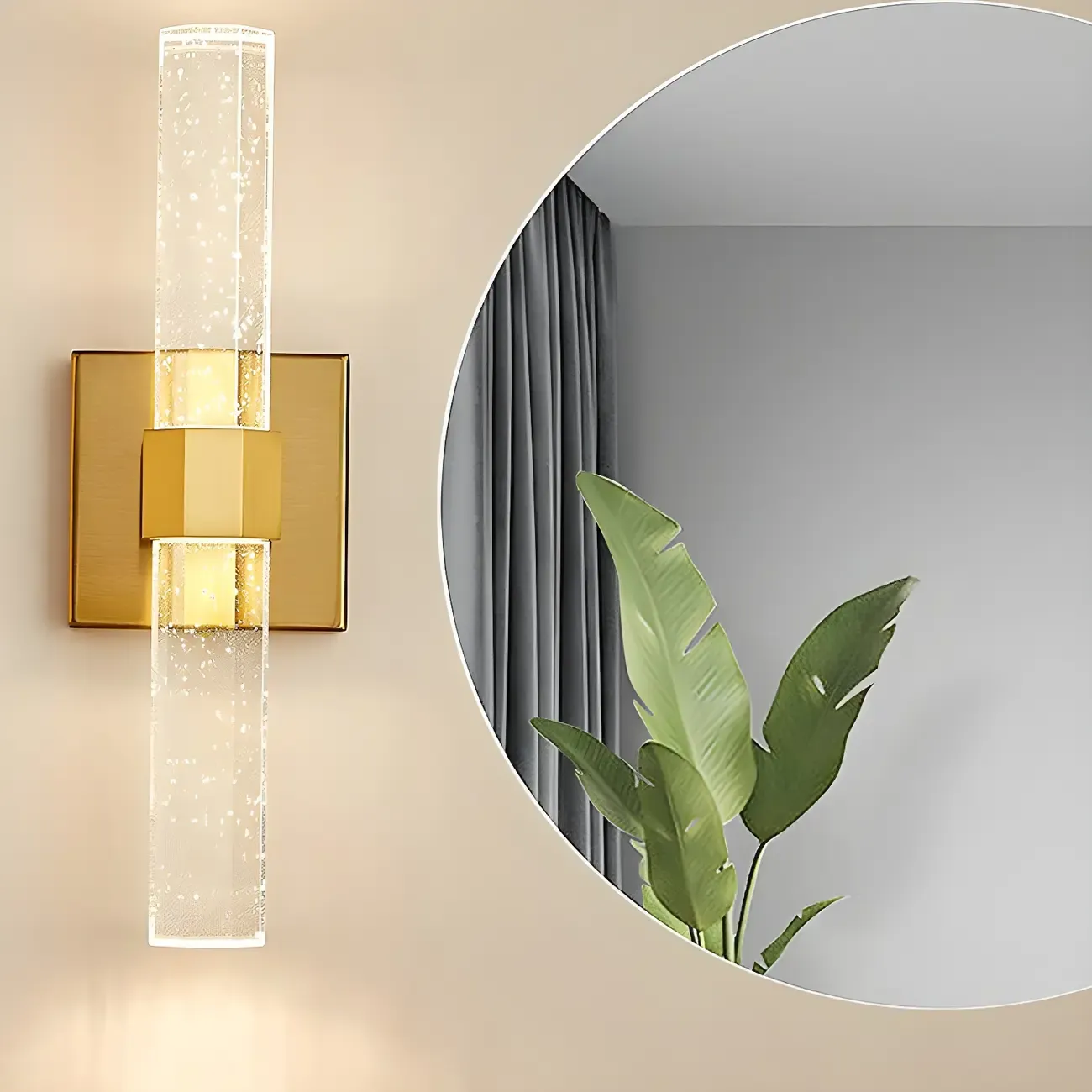 Stylish LED Vanity Light with Crystal Shade for Bathroom Image - 5