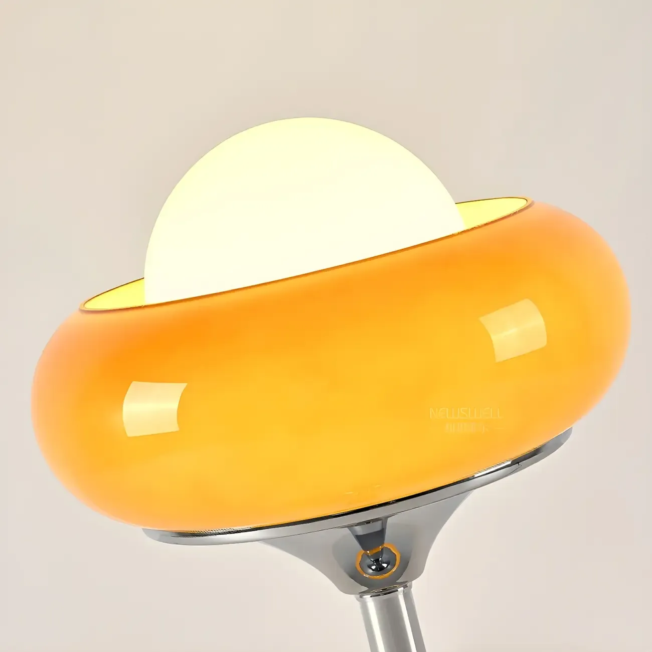 Modern Yellow Bubble Glass Metal LED Floor Lamp Image - 8