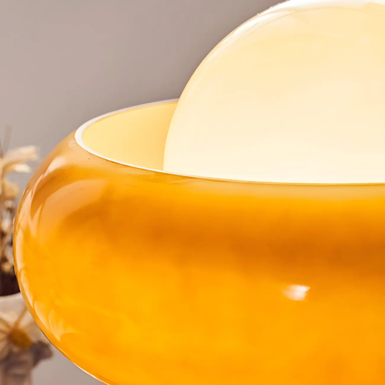 Modern Yellow Bubble Glass Metal LED Floor Lamp Image - 9 | homeyfad