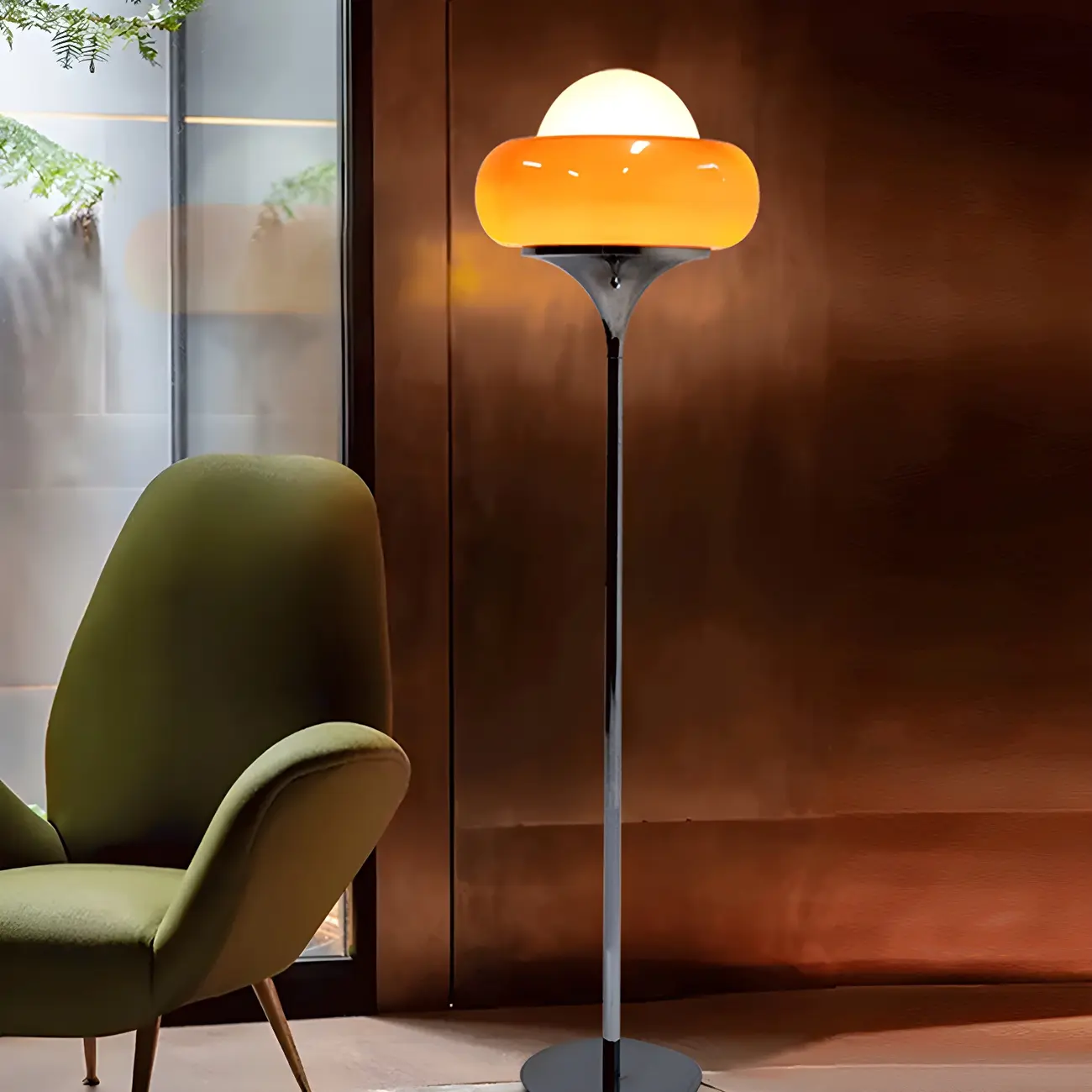 Modern Yellow Bubble Glass Metal LED Floor Lamp | homeyfad