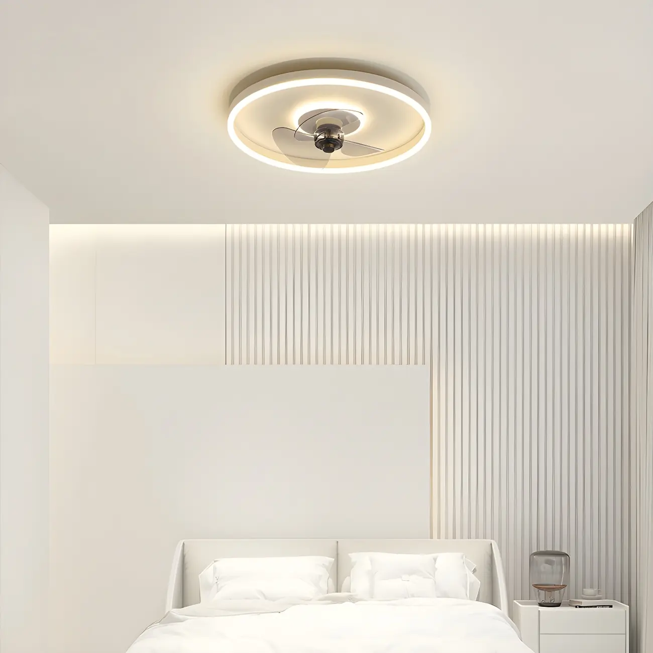 16-Inch Modern Flush Mount Ceiling Fan with Light Remote | homeyfad