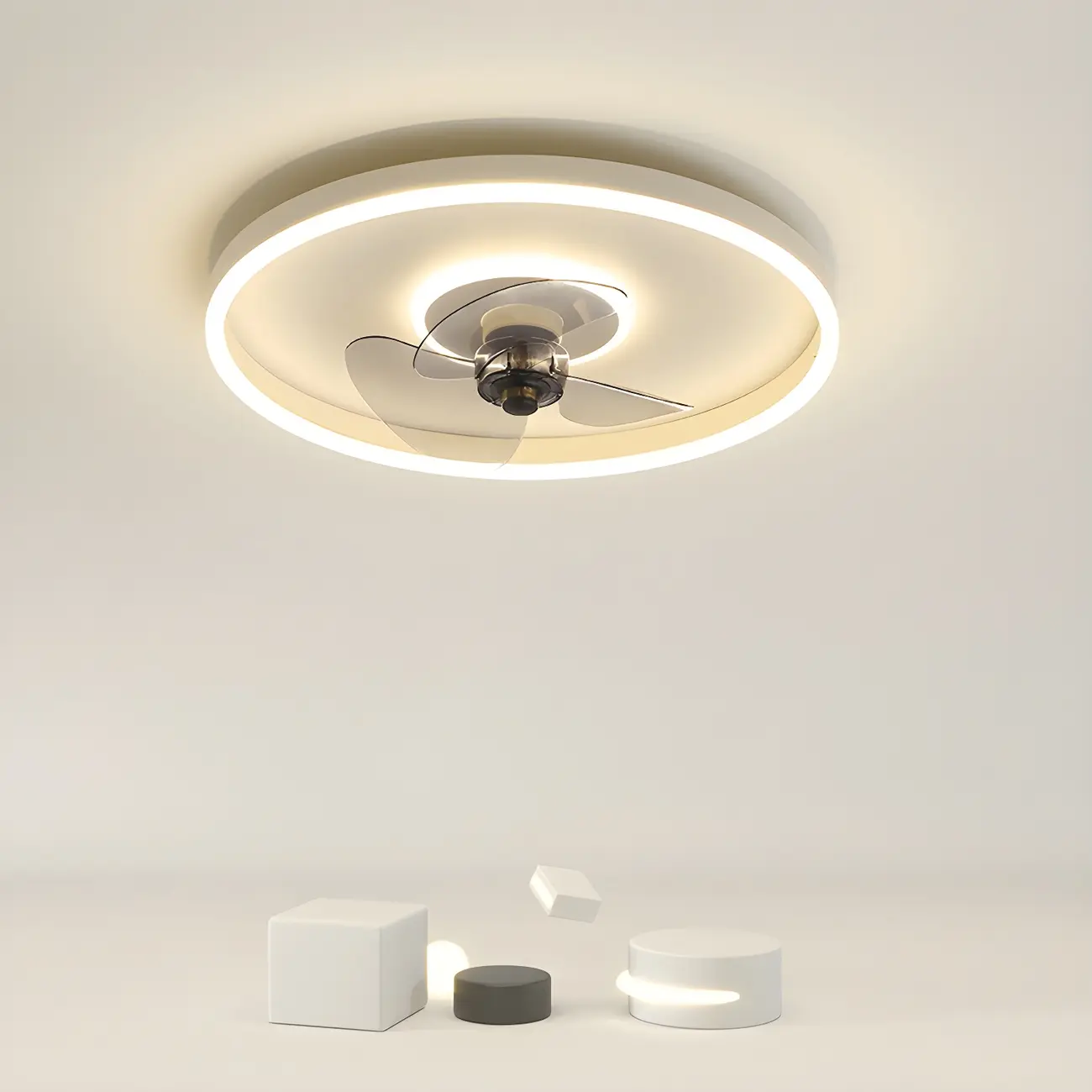 16-Inch Modern Flush Mount Ceiling Fan with Light Remote | homeyfad
