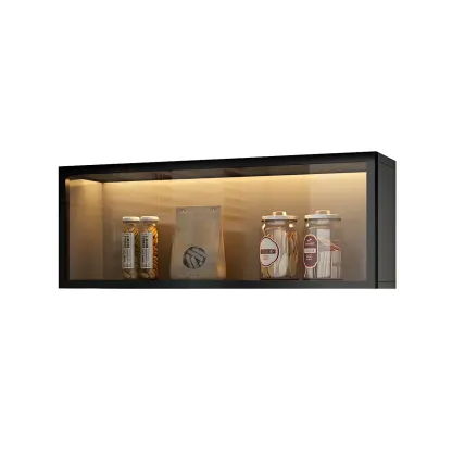 Kitchen Wood Wall Mounted China Cabinet with Glass Door Image - 6
