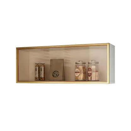 Kitchen Wood Wall Mounted China Cabinet with Glass Door Image - 9