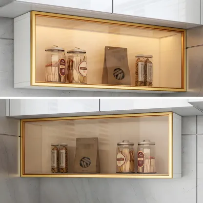 Kitchen Wood Wall Mounted China Cabinet with Glass Door Image - 14