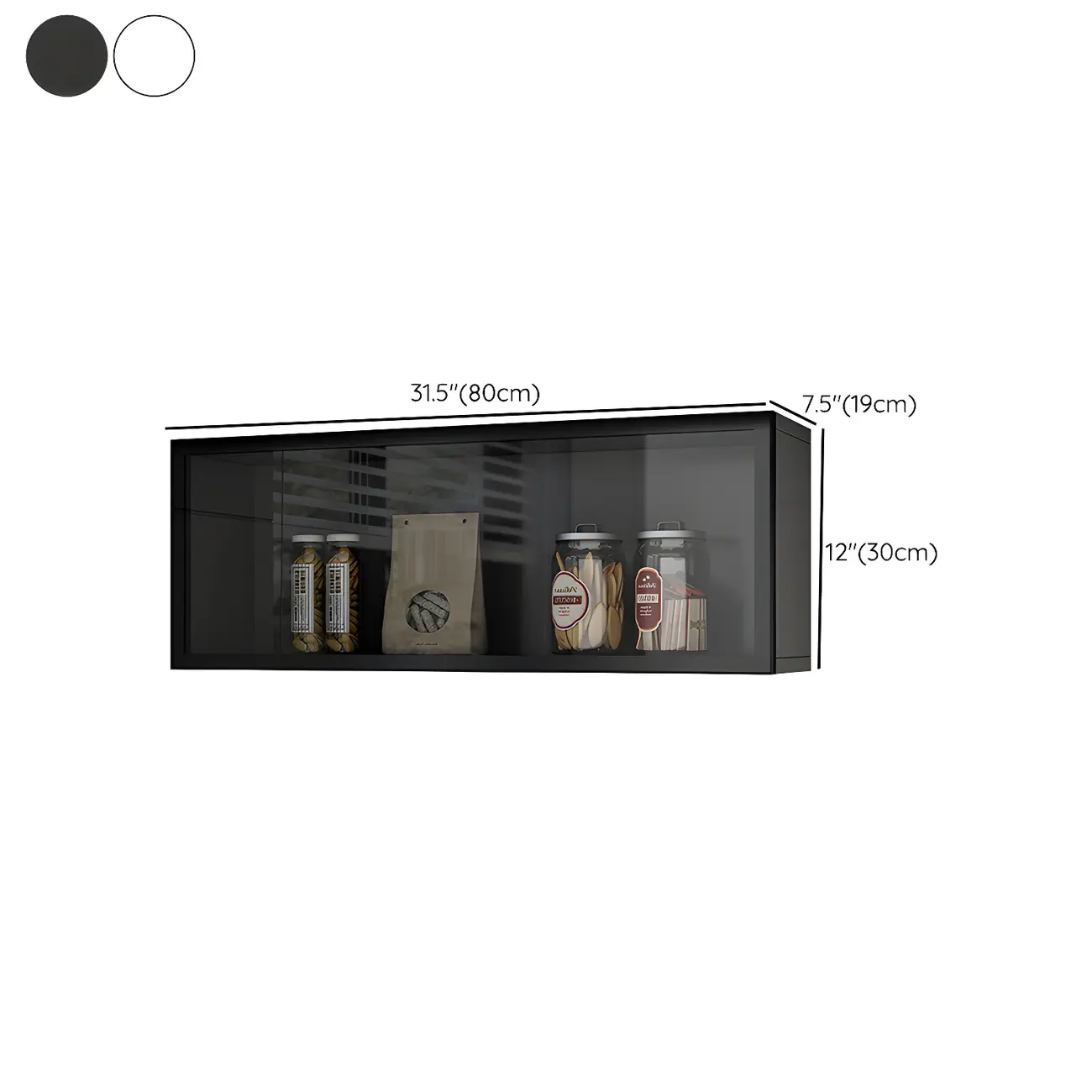 Kitchen Wood Wall Mounted China Cabinet with Glass Door Image - 21 | homeyfad