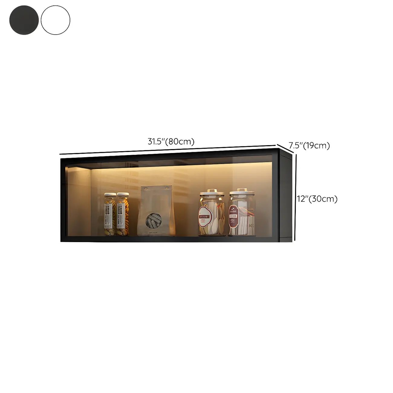 Kitchen Grey Wood Wall-Mounted Display Cabinet Image - 24 | homeyfad
