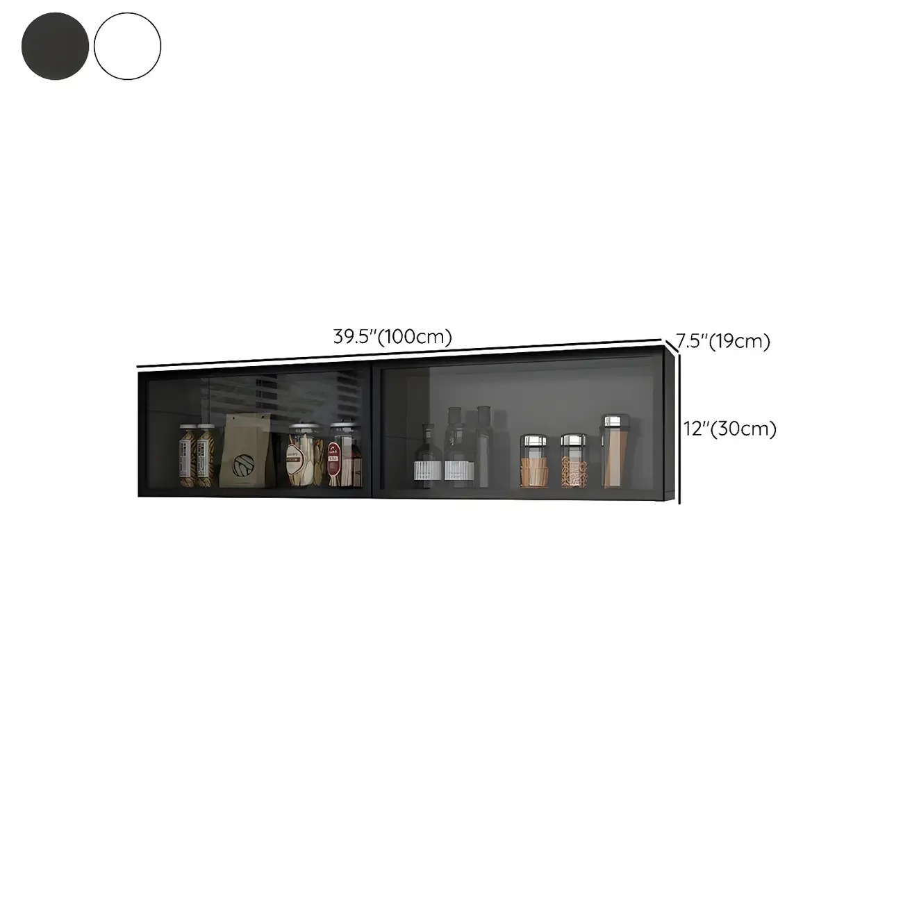 Kitchen Wood Wall Mounted China Cabinet with Glass Door Image - 23