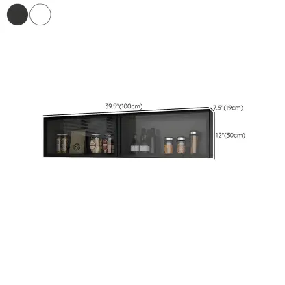 Kitchen Wood Wall Mounted China Cabinet with Glass Door Image - 23