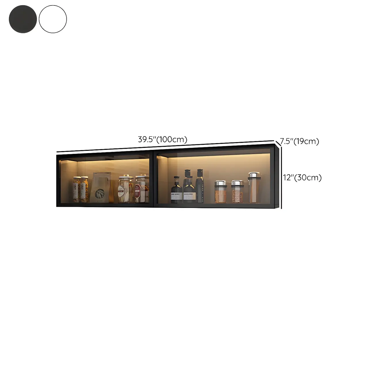 Kitchen Wood Wall Mounted China Cabinet with Glass Door Image - 24 | homeyfad