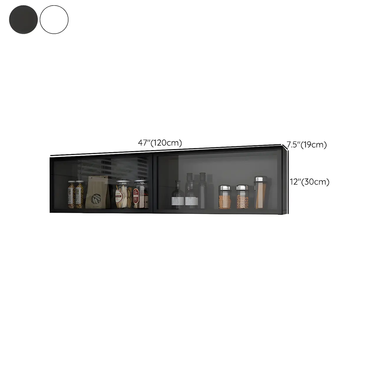 Kitchen Grey Wood Wall-Mounted Display Cabinet Image - 27 | homeyfad