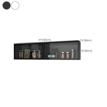 Kitchen Wood Wall Mounted China Cabinet with Glass Door Image - 25