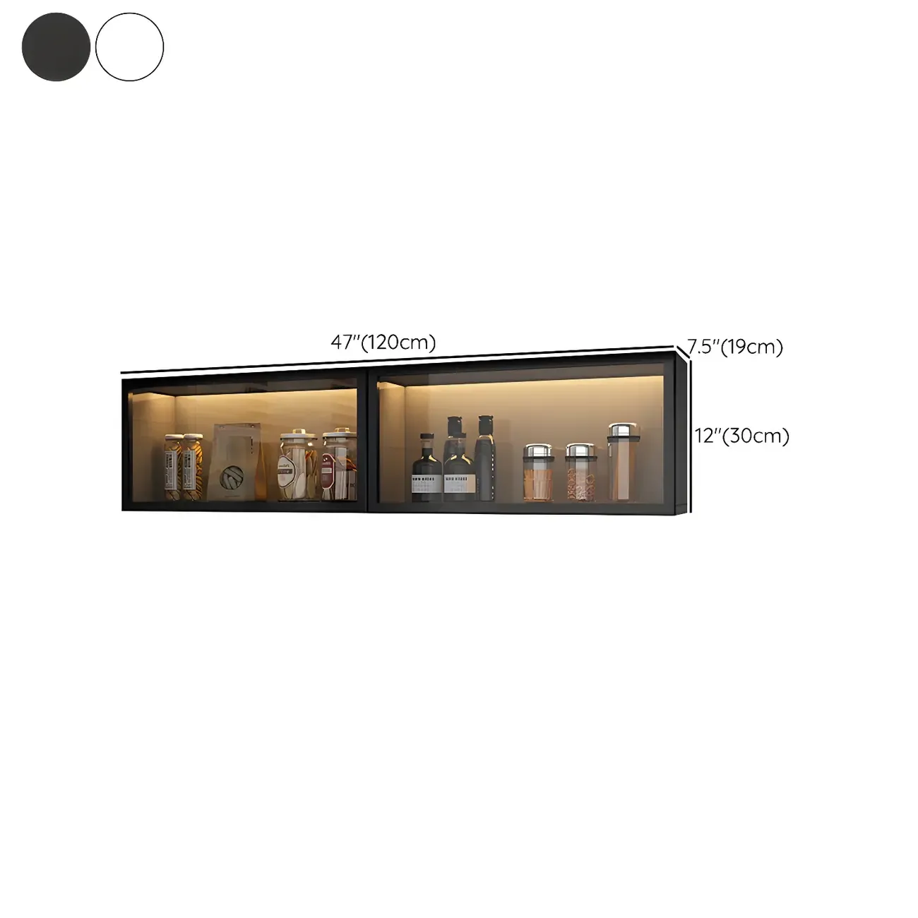 Kitchen Wood Wall Mounted China Cabinet with Glass Door Image - 26