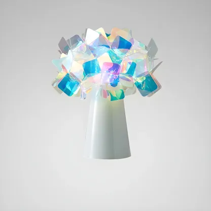 Orange Metal LED Flower Shaped Table Lamp for Bedroom Image - 9