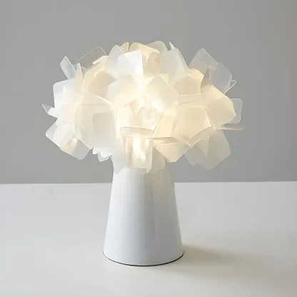 Orange Metal LED Flower Shaped Table Lamp for Bedroom Image - 16