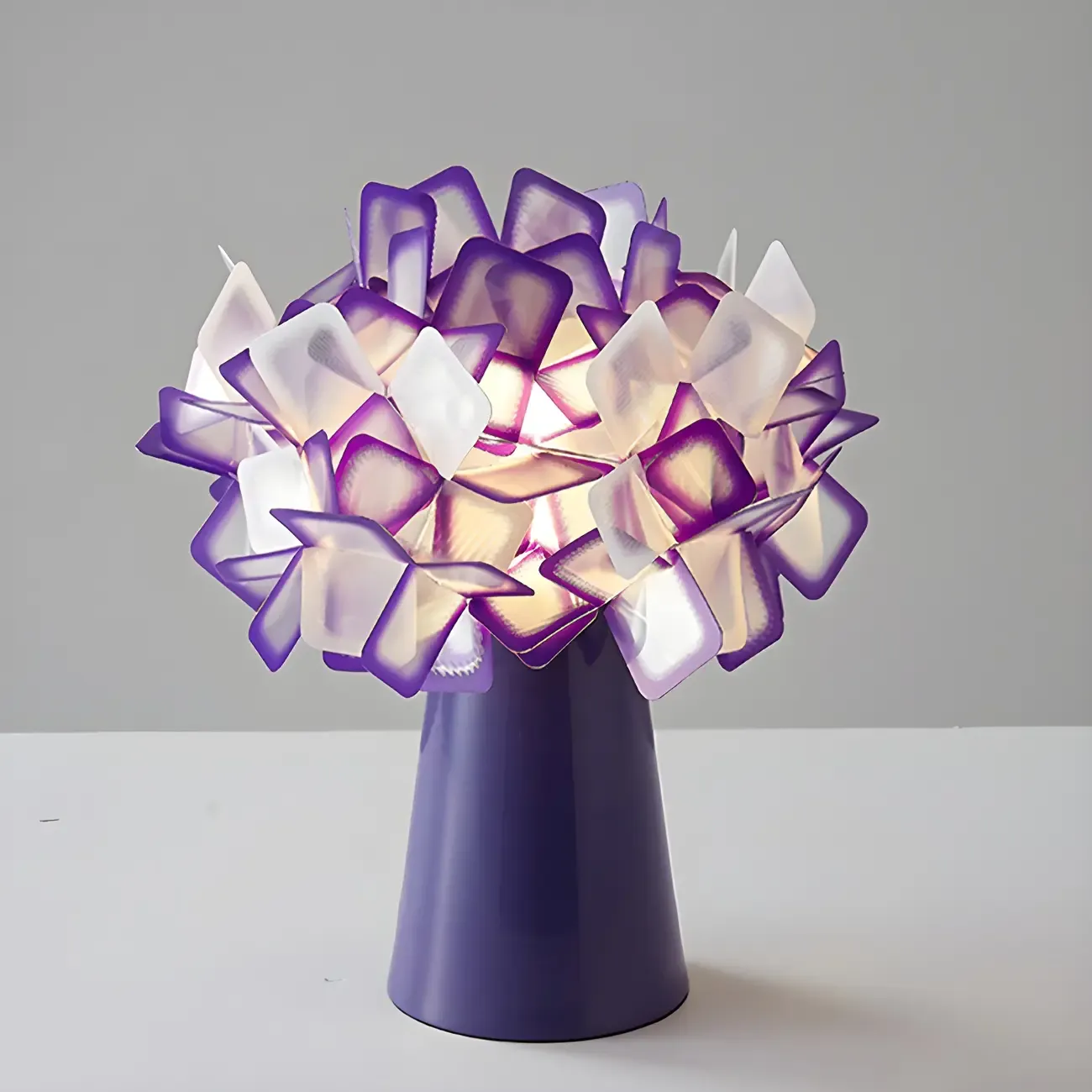 Orange Metal LED Flower Shaped Table Lamp for Bedroom Image - 19