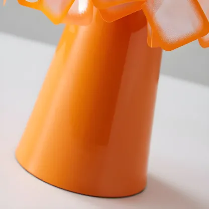 Orange Metal LED Flower Shaped Table Lamp for Bedroom Image - 22