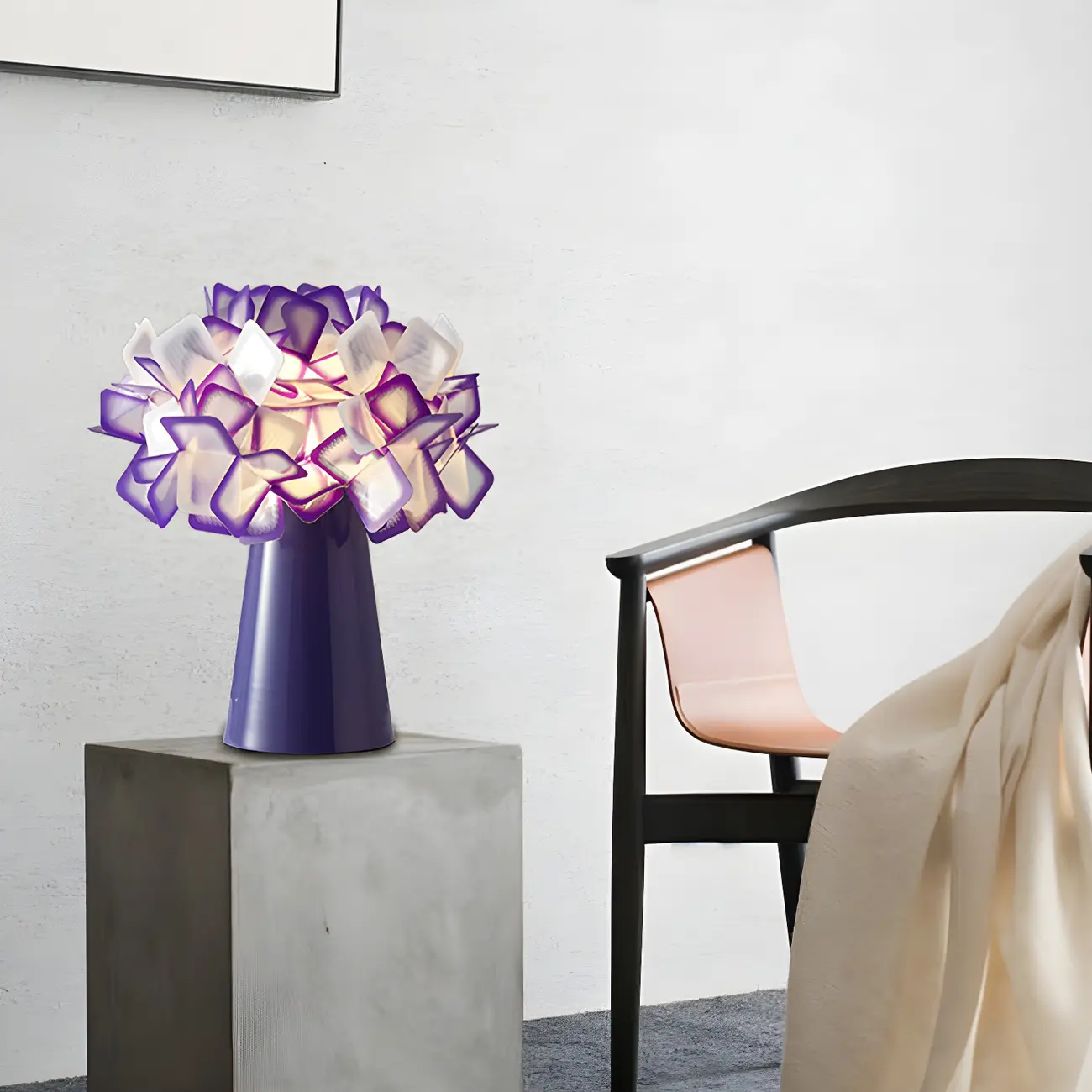 Orange Metal LED Flower Shaped Table Lamp for Bedroom Image - 6 | homeyfad