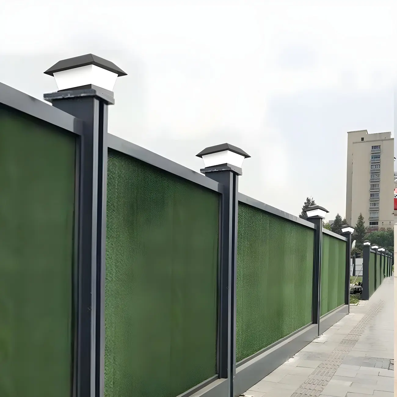 Black Metal Solar Square Pillar Outdoor Light Image - 2 | homeyfad