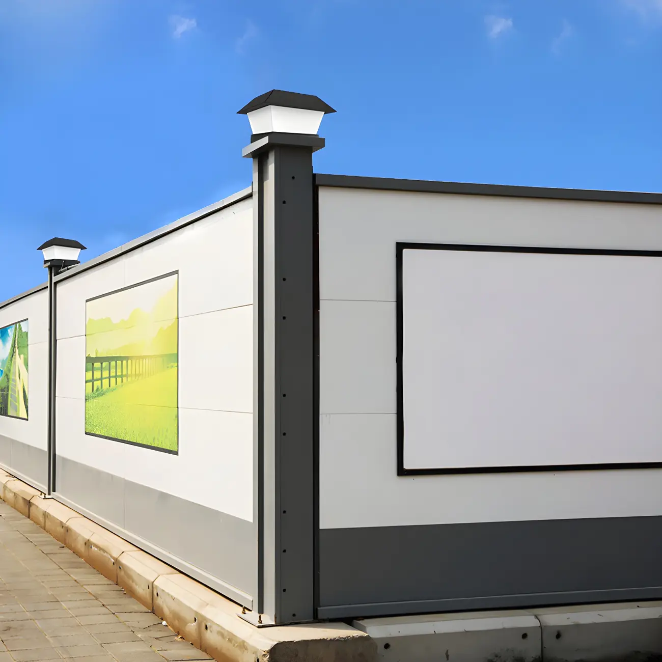 Black Metal Solar Square Pillar Outdoor Light Image - 1 | homeyfad