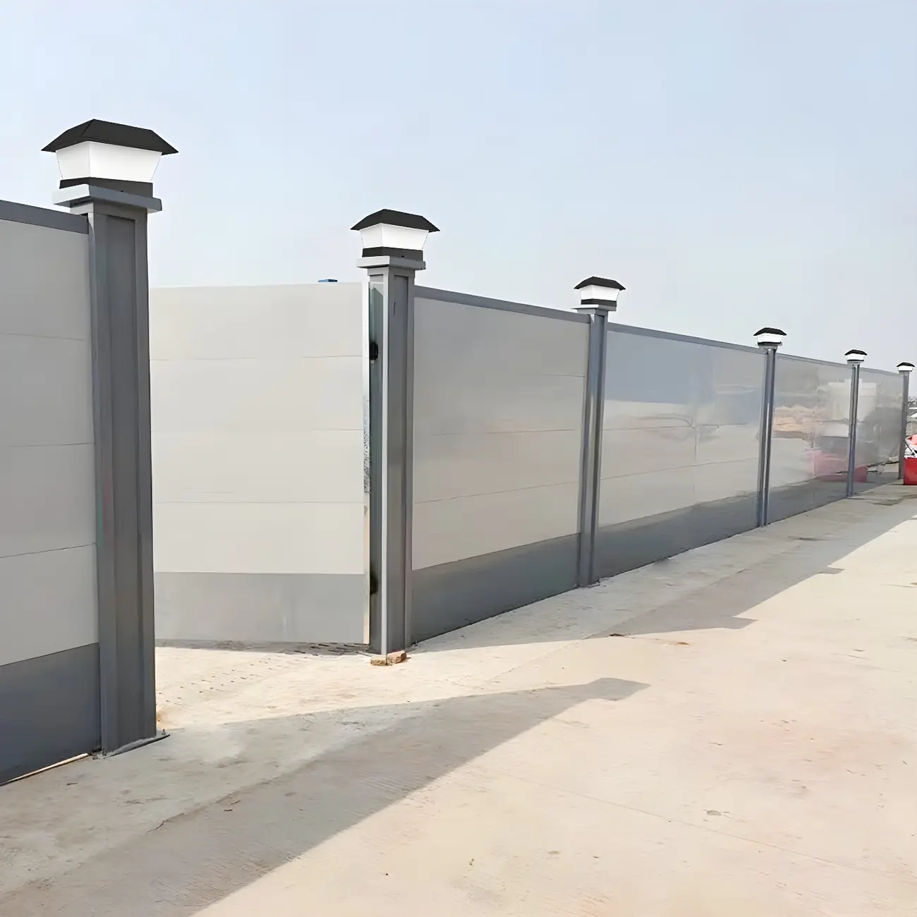 Black Metal Solar Square Pillar Outdoor Light Image - 4 | homeyfad