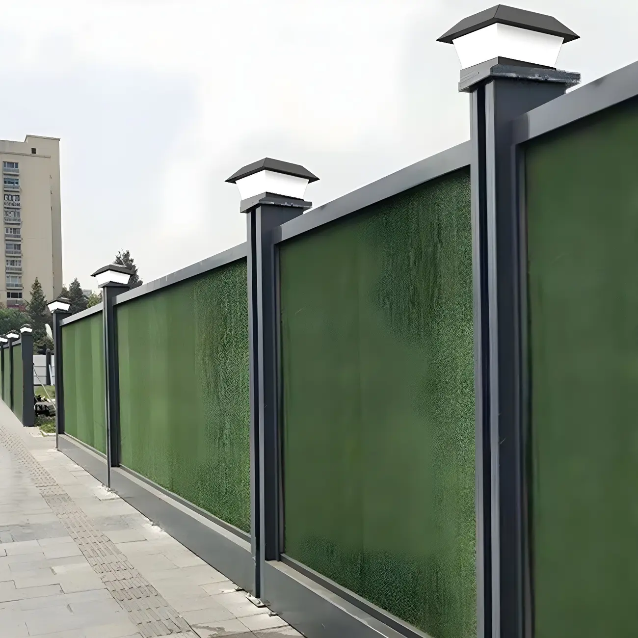 Black Metal Solar Square Pillar Outdoor Light Image - 16 | homeyfad