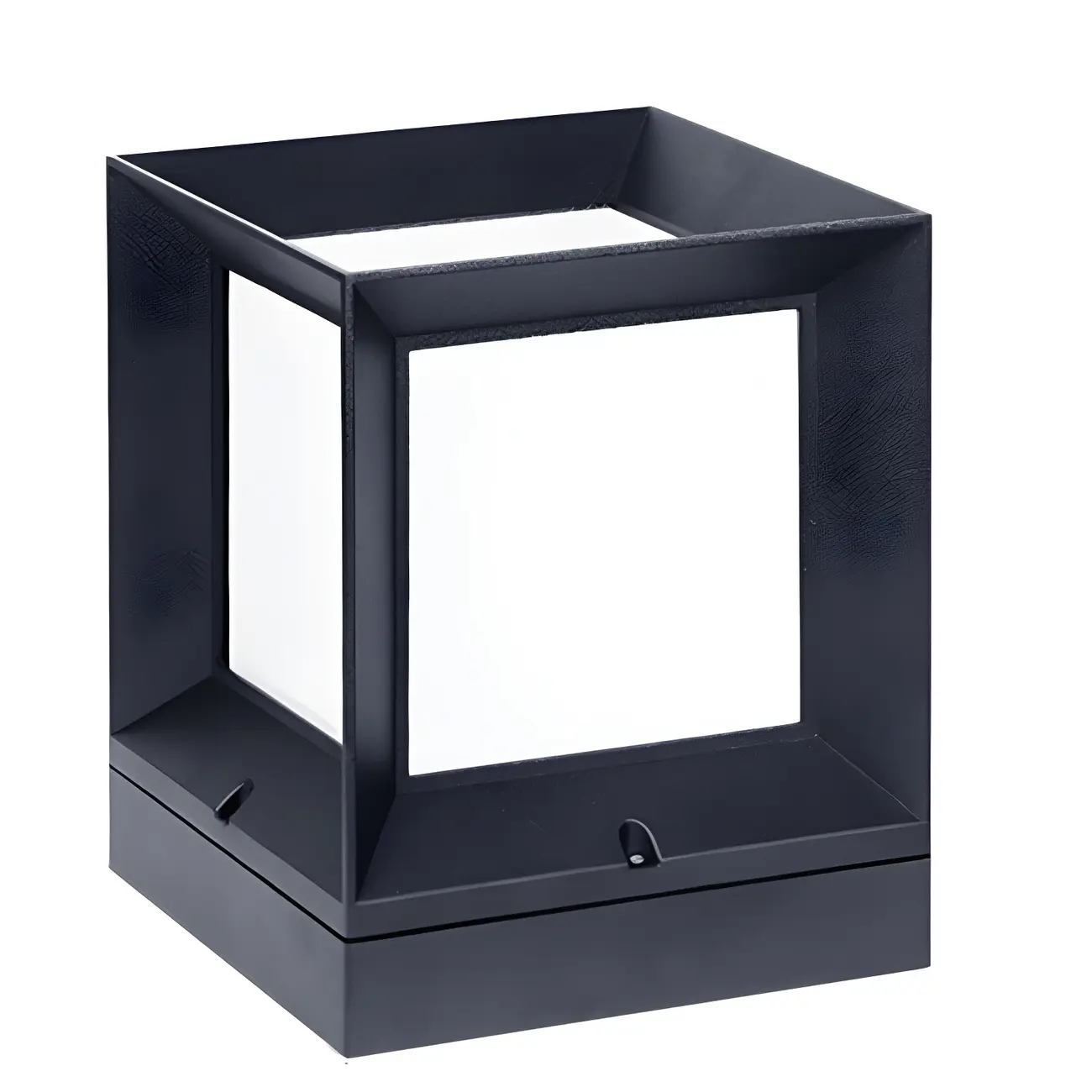 Waterproof Metal Black Square Solar Outdoor Post Lights | homeyfad