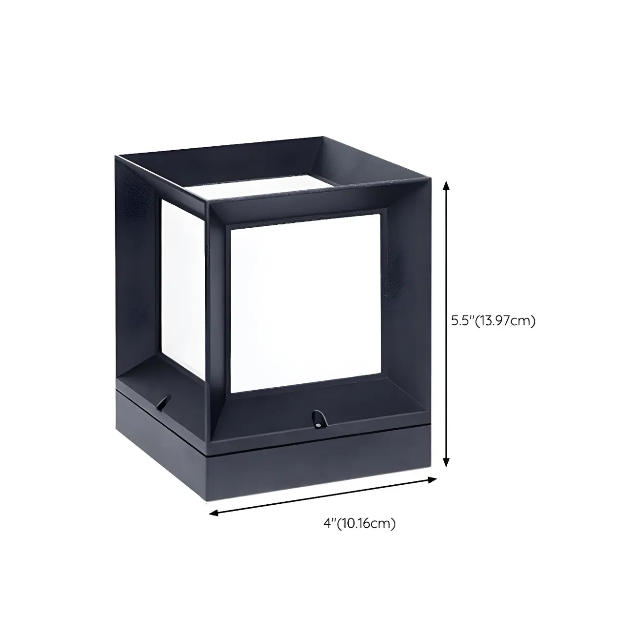 Waterproof Metal Black Square Solar Outdoor Post Lights | homeyfad
