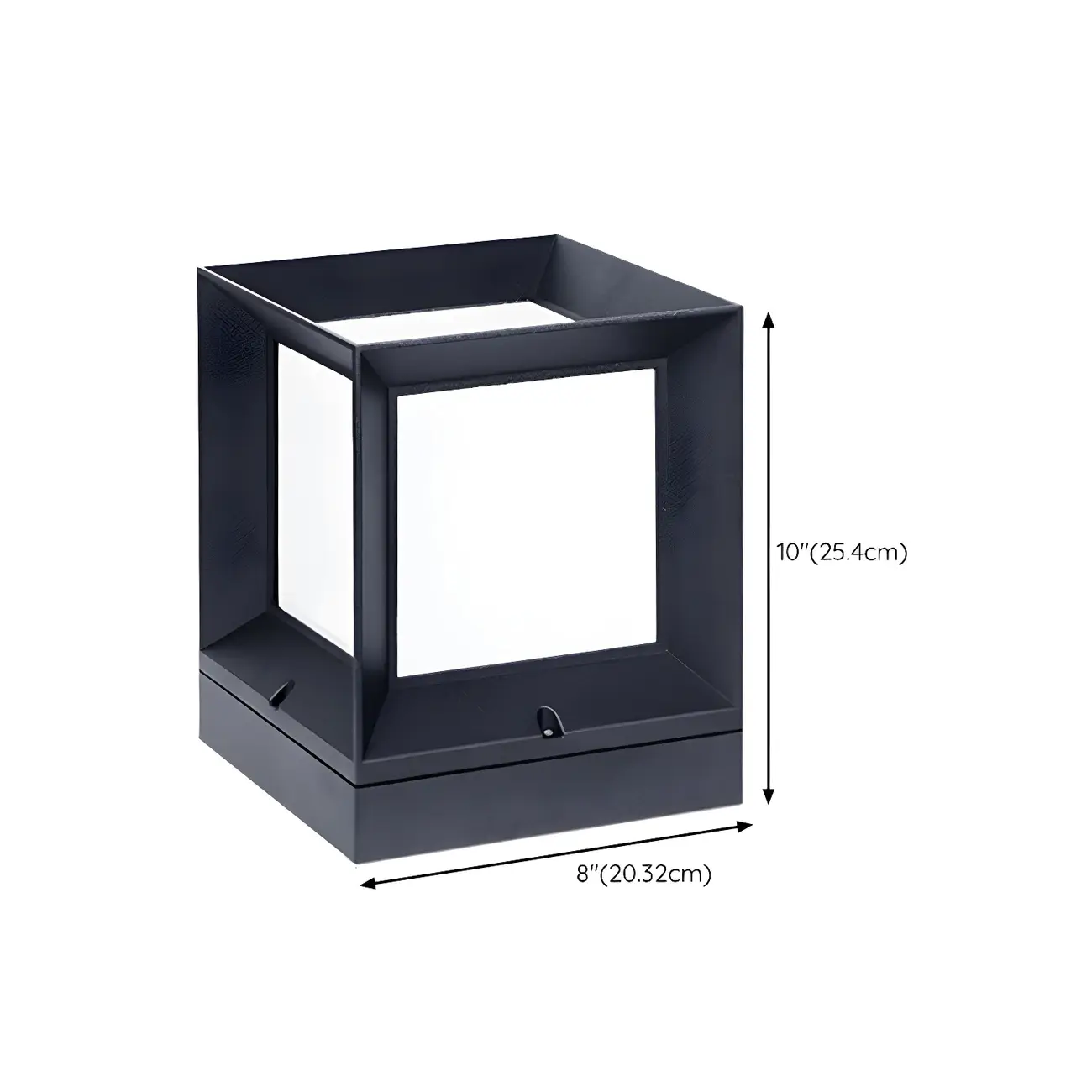 Waterproof Metal Black Square Solar Outdoor Post Lights | homeyfad
