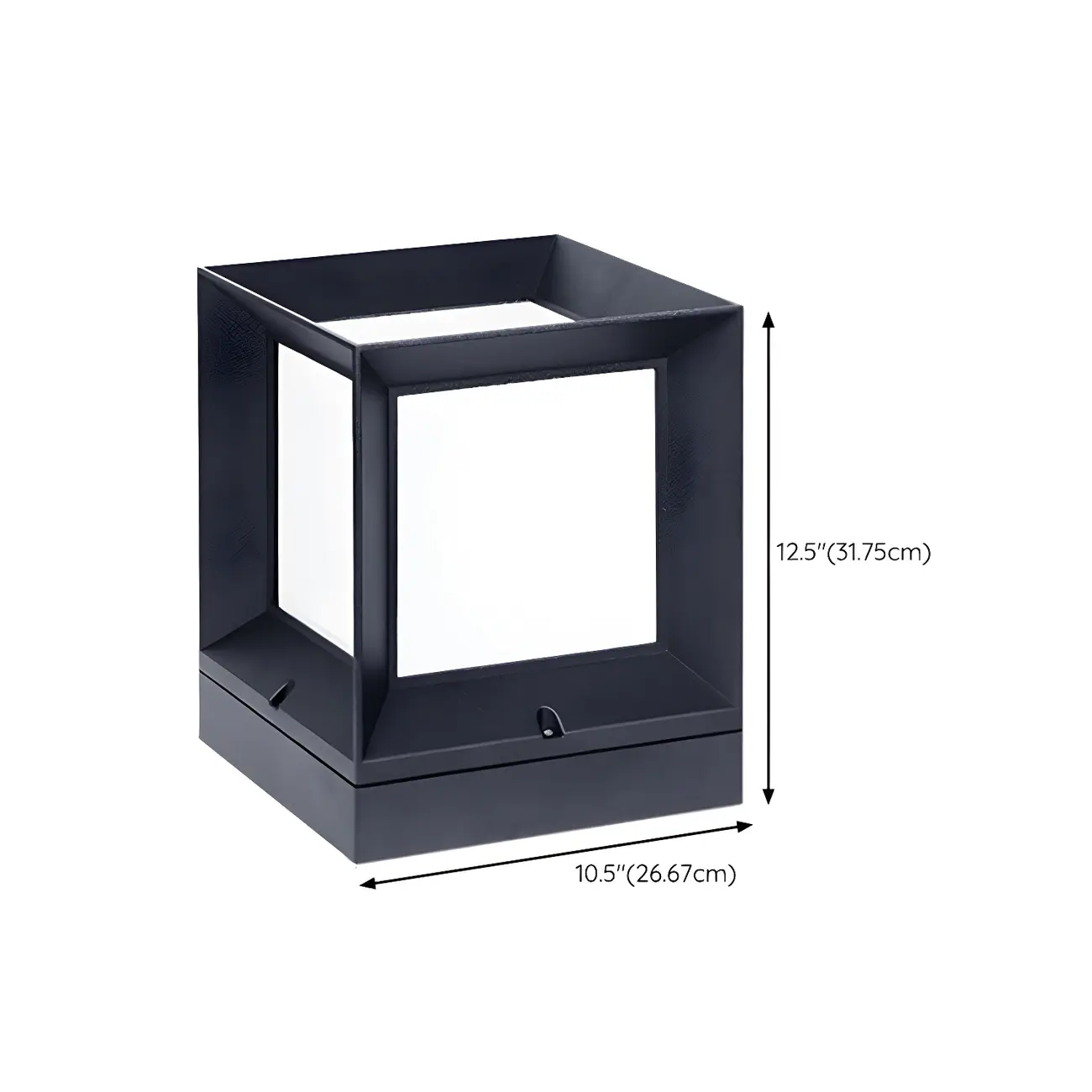 Waterproof Metal Black Square Solar Outdoor Post Lights | homeyfad