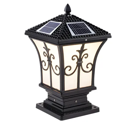 Vintage Metal Bronze Solar Outdoor Post Lights Image - 5