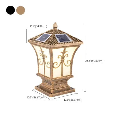 Vintage Metal Bronze Solar Outdoor Post Lights Image - 12