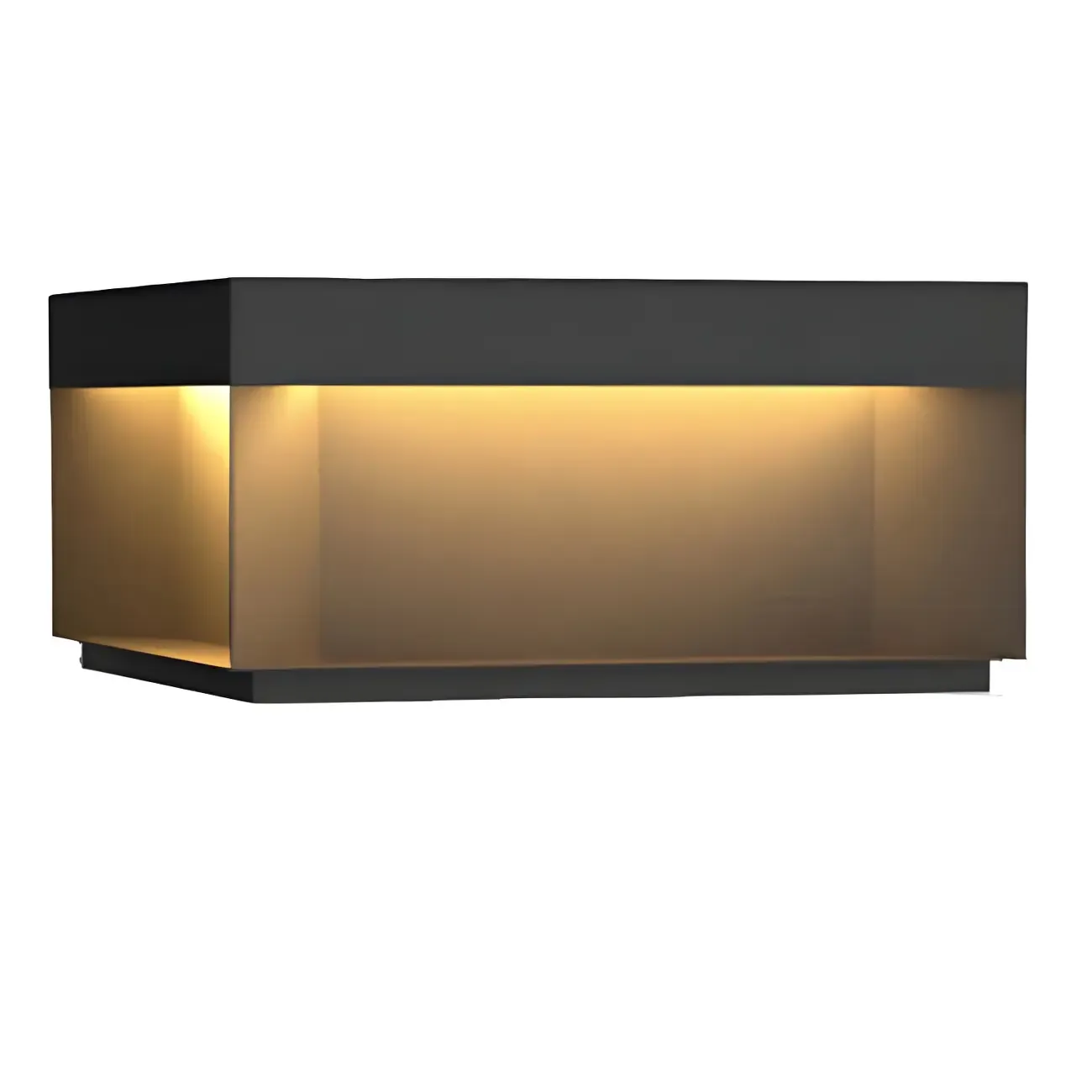 Modern Clear Black Cubic Solar Post Cap Light Image - 9
