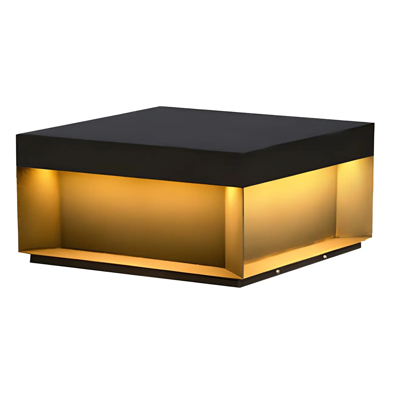 Modern Clear Black Cubic Solar Post Cap Light Image - 10 | homeyfad