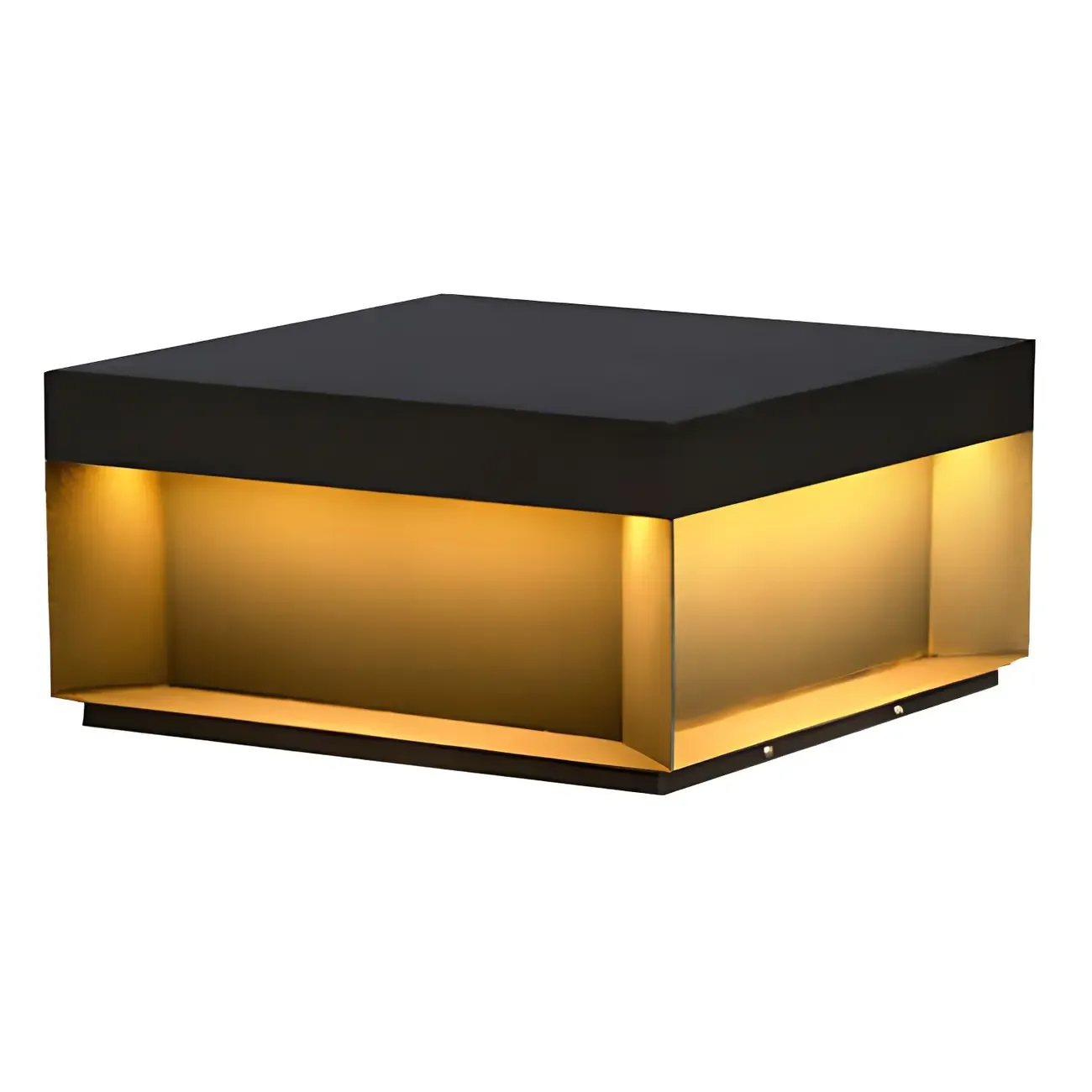 Modern Clear Black Cubic Solar Post Cap Light Image - 10