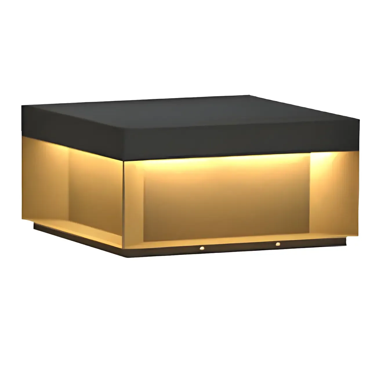 Modern Clear Black Cubic Solar Post Cap Light Image - 11