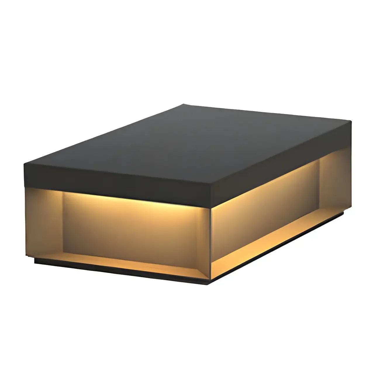 Modern Clear Black Cubic Solar Post Cap Light Image - 12