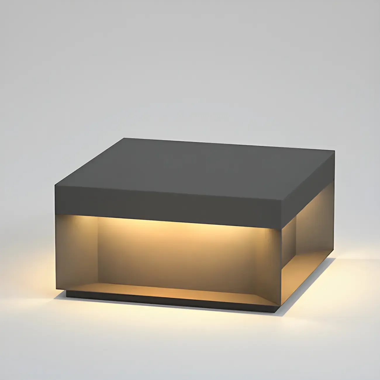 Modern Clear Black Cubic Solar Post Cap Light Image - 13