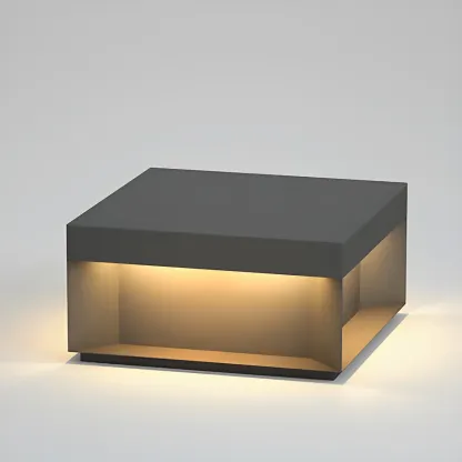 Modern Clear Black Cubic Solar Post Cap Light Image - 13