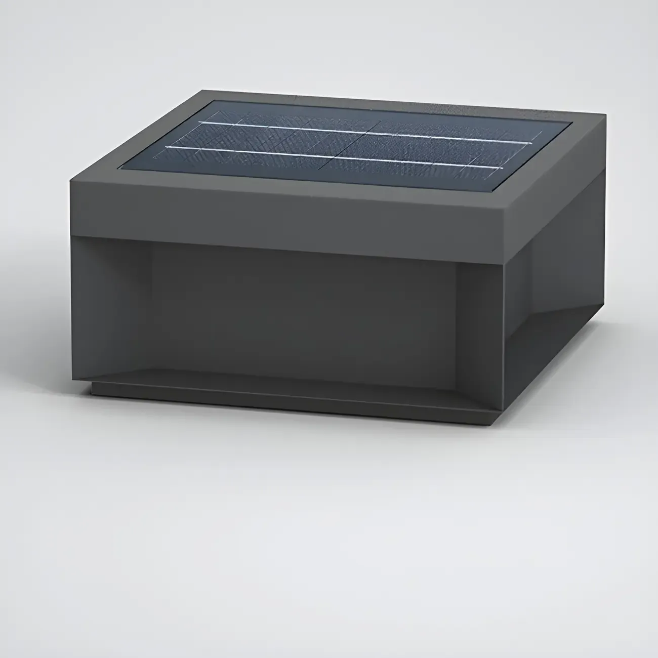 Modern Clear Black Cubic Solar Post Cap Light Image - 14