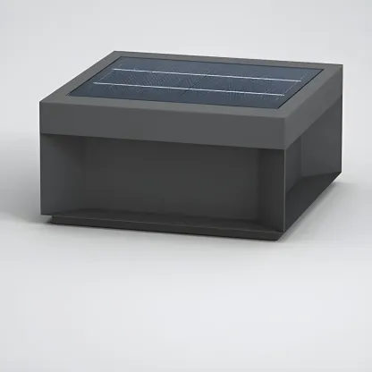 Modern Clear Black Cubic Solar Post Cap Light Image - 14
