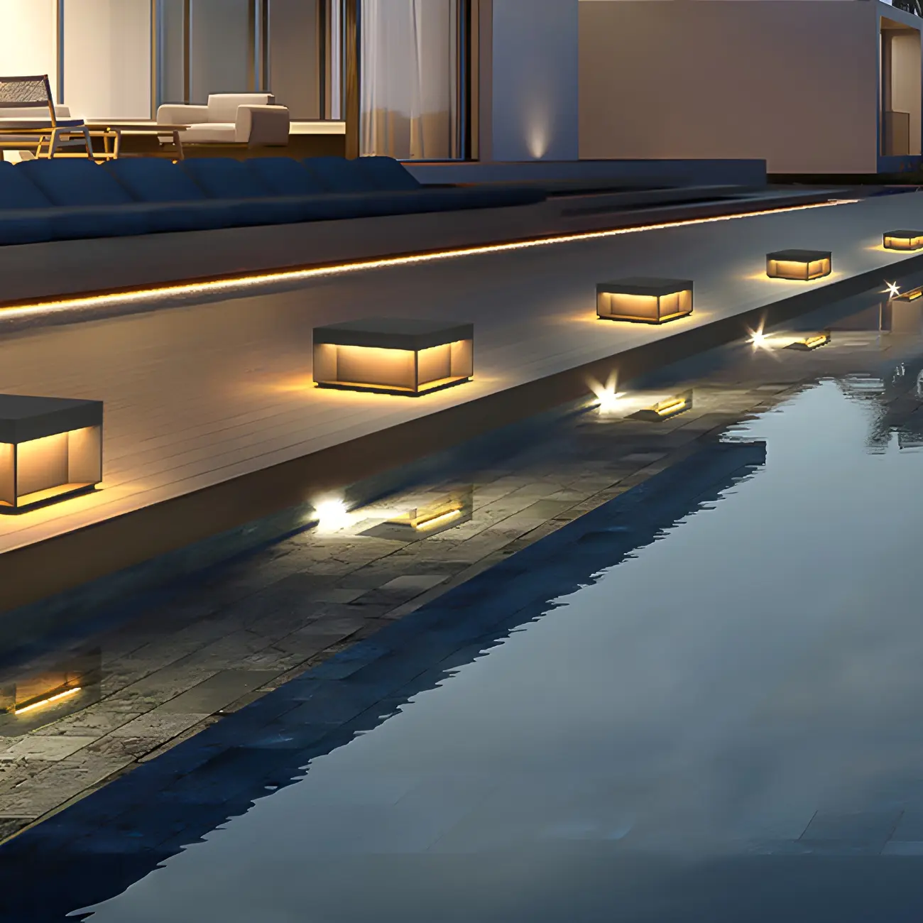 Modern Clear Black Cubic Solar Post Cap Light Image - 7 | homeyfad