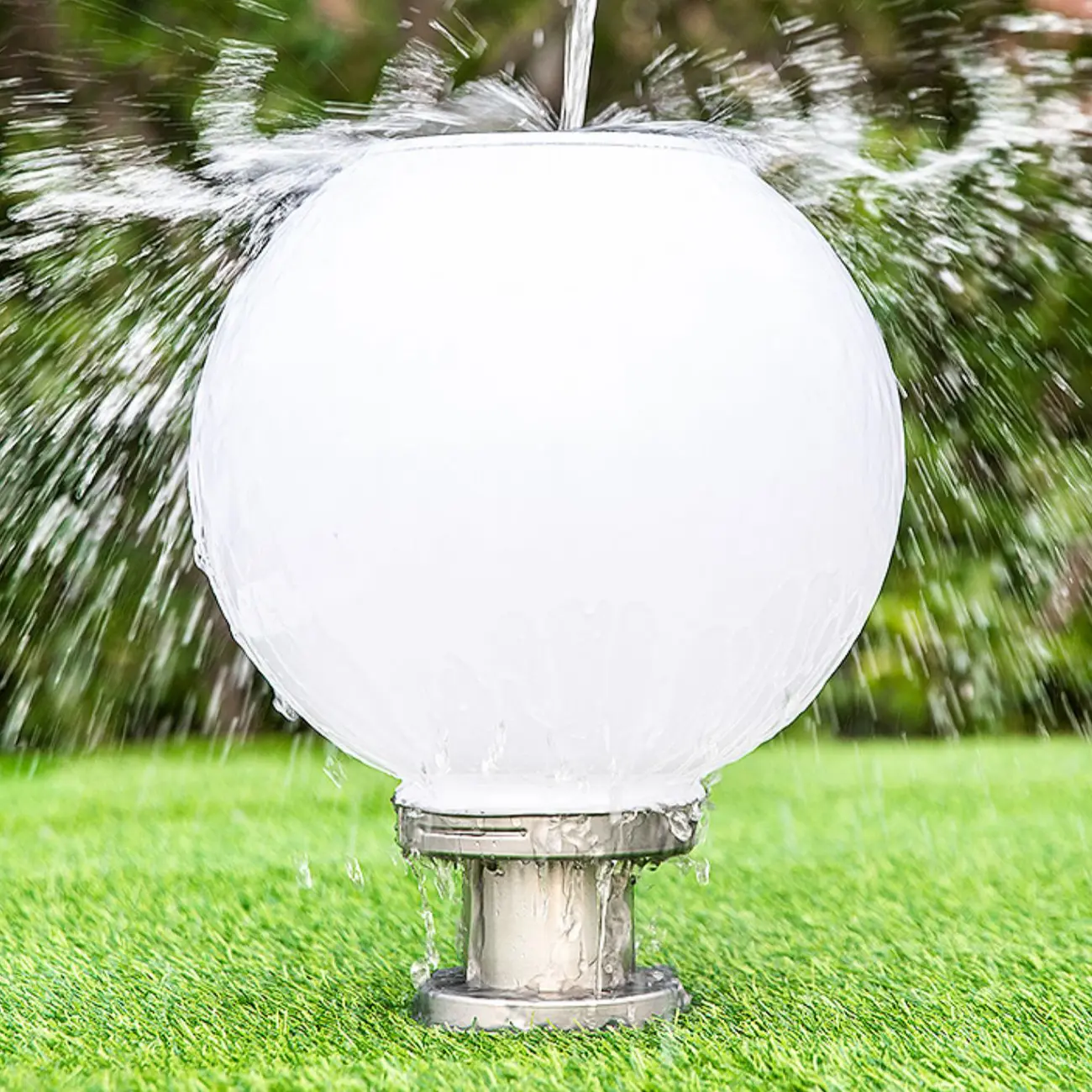 Modern White Ball Solar Outdoor Post Lights | homeyfad