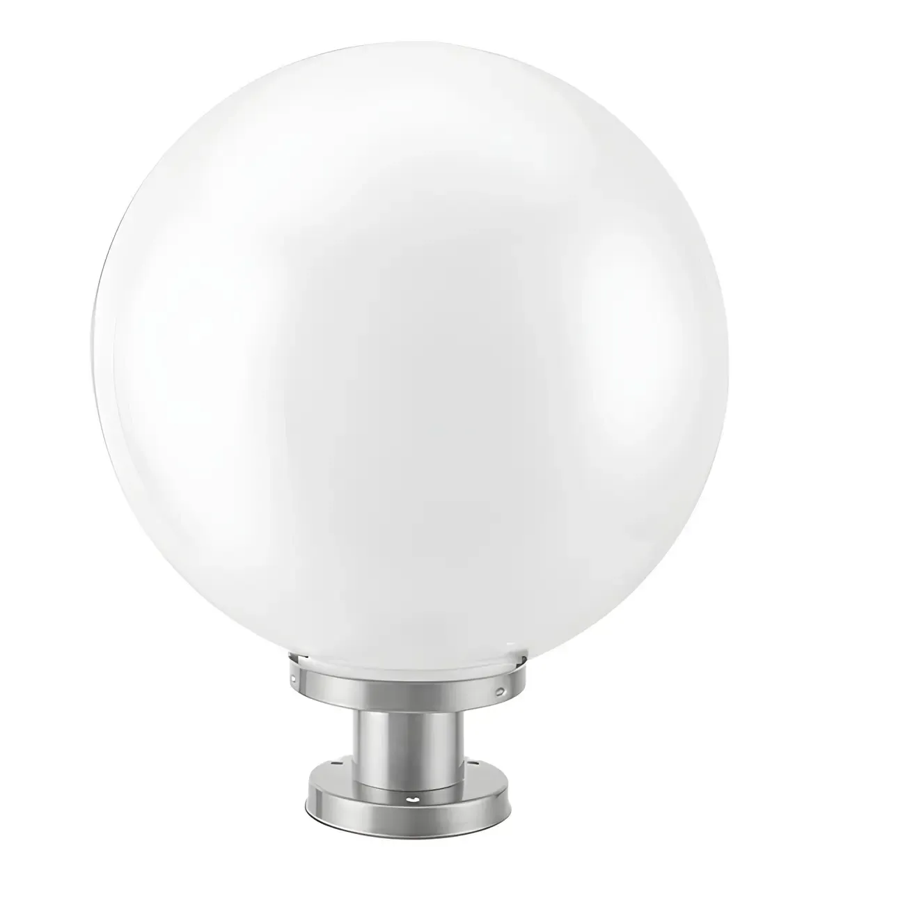 Modern White Ball Solar Outdoor Post Lights